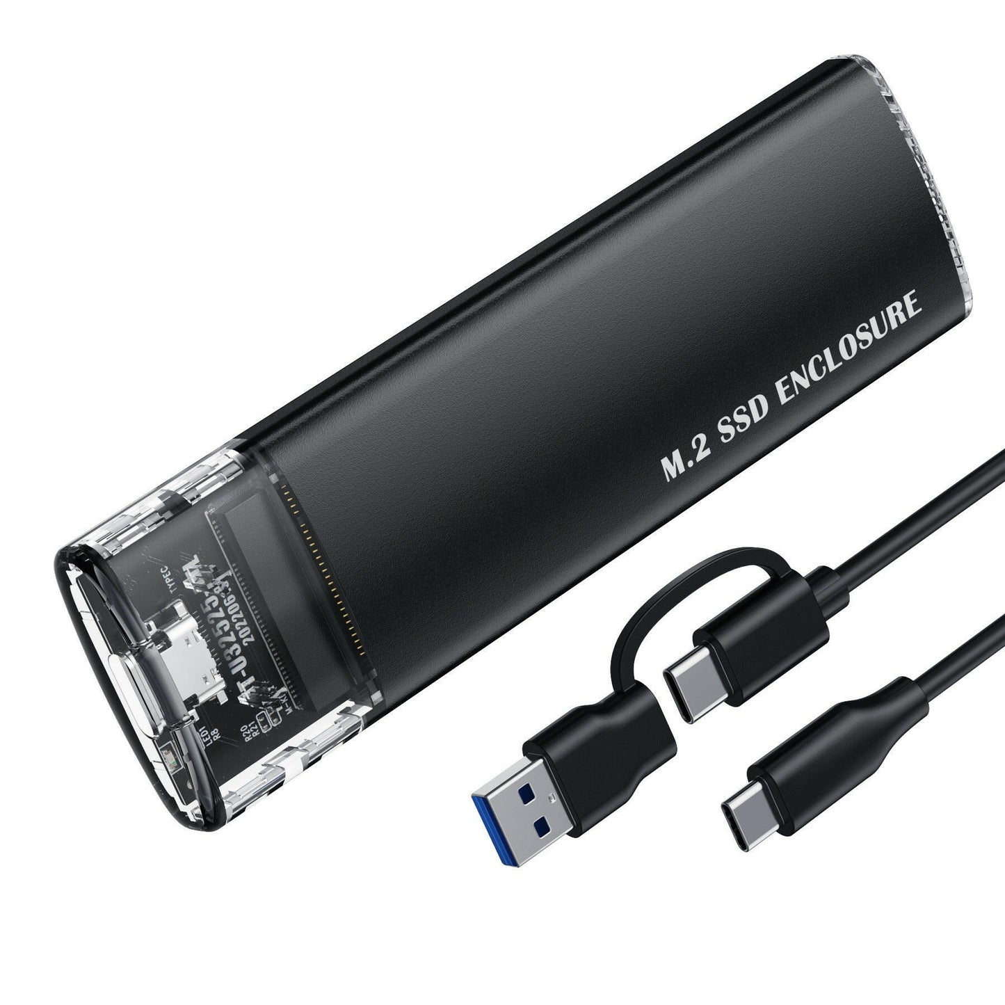 . NVMe M.2 Portable Hard Drive Case – Aluminum Alloy, Transparent - GoTypical