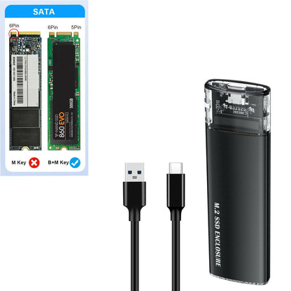 . NVMe M.2 Portable Hard Drive Case – Aluminum Alloy, Transparent - GoTypical