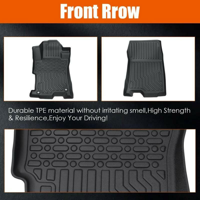 . TPE Rubber Car Floor Mats – Black | Custom Fit for 2008-2012 Honda Accord - GoTypical
