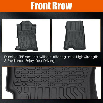 . TPE Rubber Car Floor Mats – Black | Custom Fit for 2008-2012 Honda Accord - GoTypical