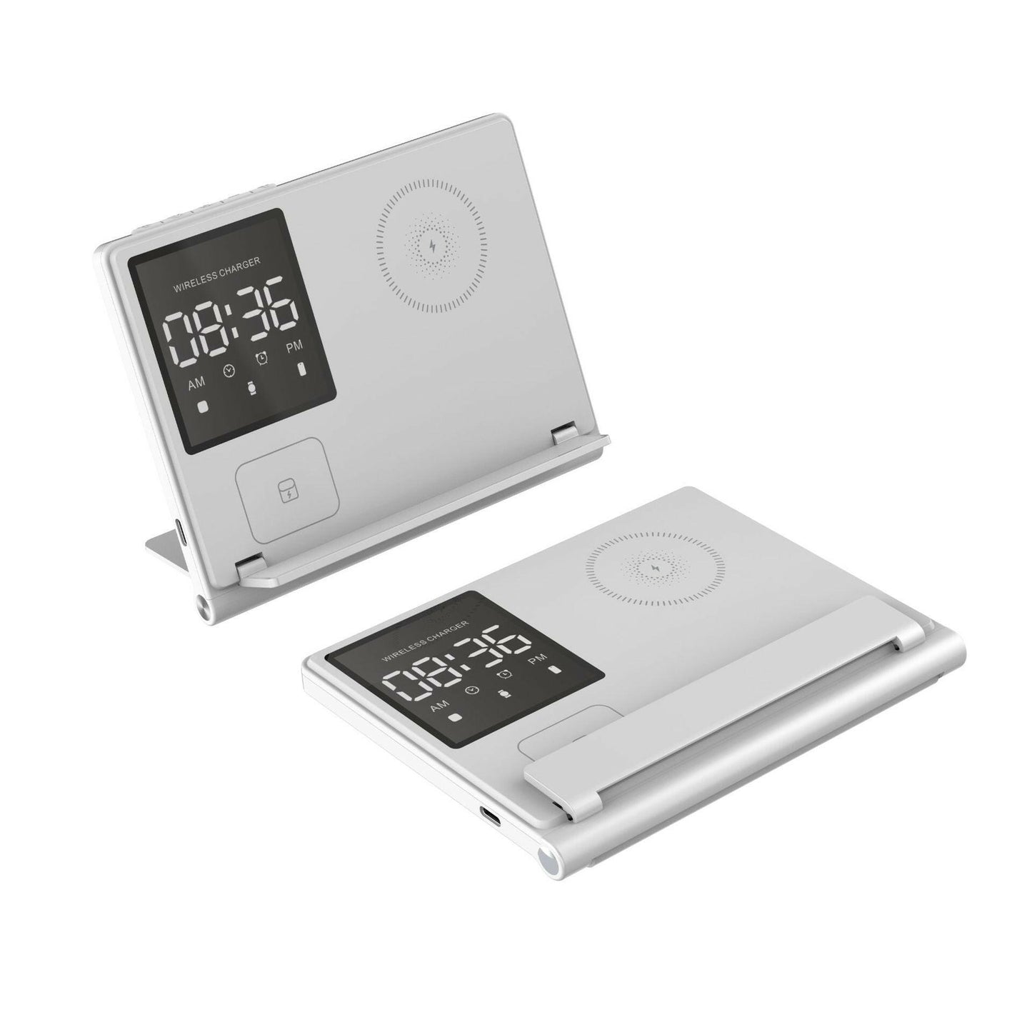 . 5-in-1 Pixel Animation Wireless Charger Stand – Foldable Black - GoTypical