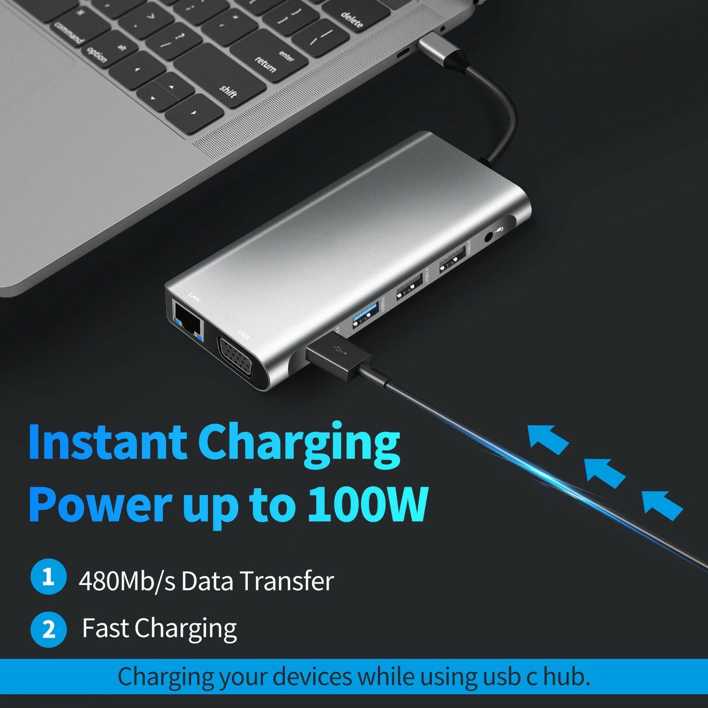 . Type-C 12-in-1 Dock – Dual HDMI VGA USB Hub Converter - GoTypical