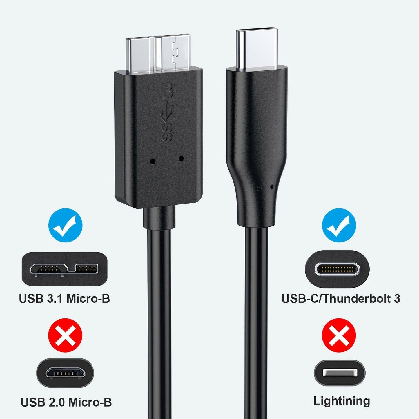 . Type-C to Micro USB 3.1 Data Cable – Copper Wire - GoTypical