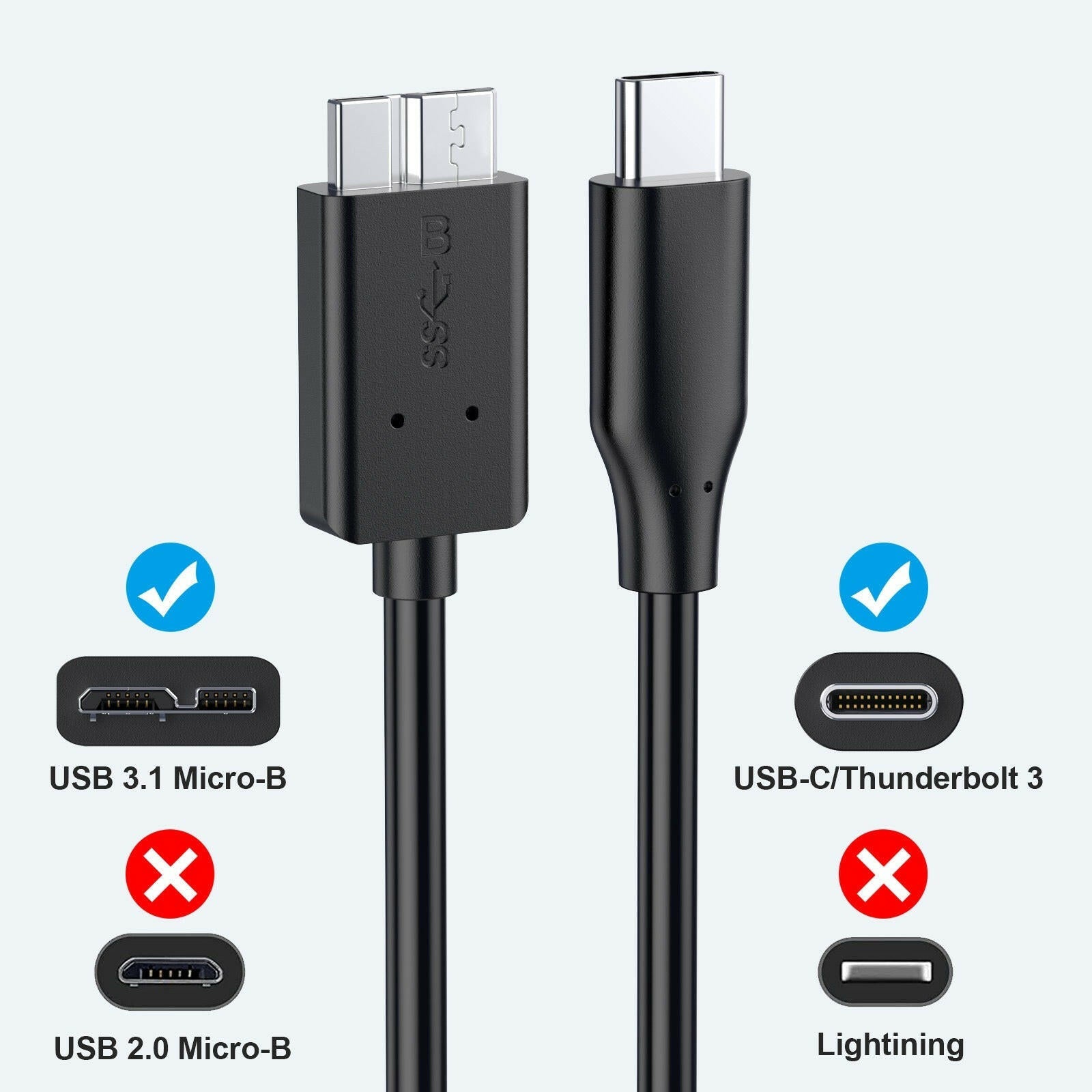 . Type-C to Micro USB 3.1 Data Cable – Copper Wire - GoTypical