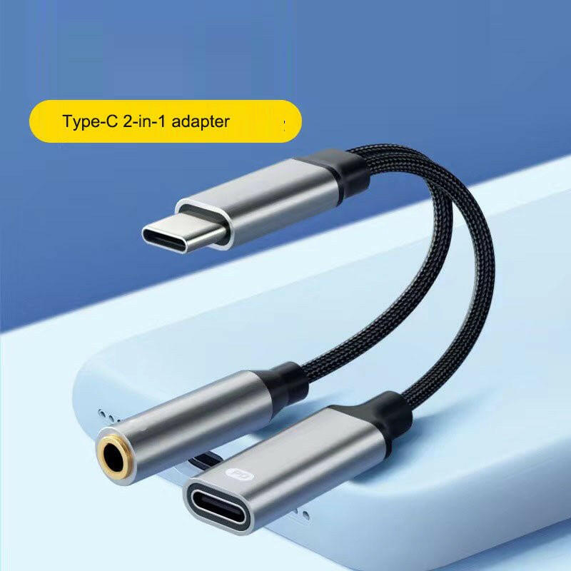 . Type-C 2-in-1 Headphone Adapter – Wired Audio & Charging Converter - GoTypical