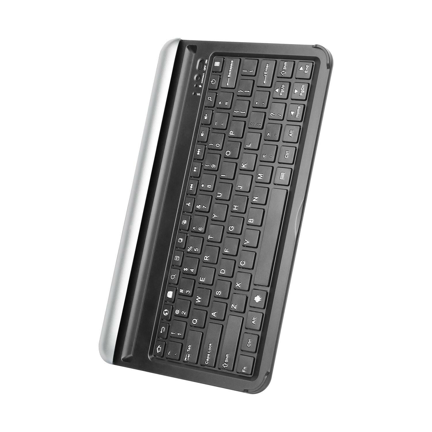 Wireless Keyboard – Ultra-Portable Silver with Built-In Stand Bluetooth - GoTypical