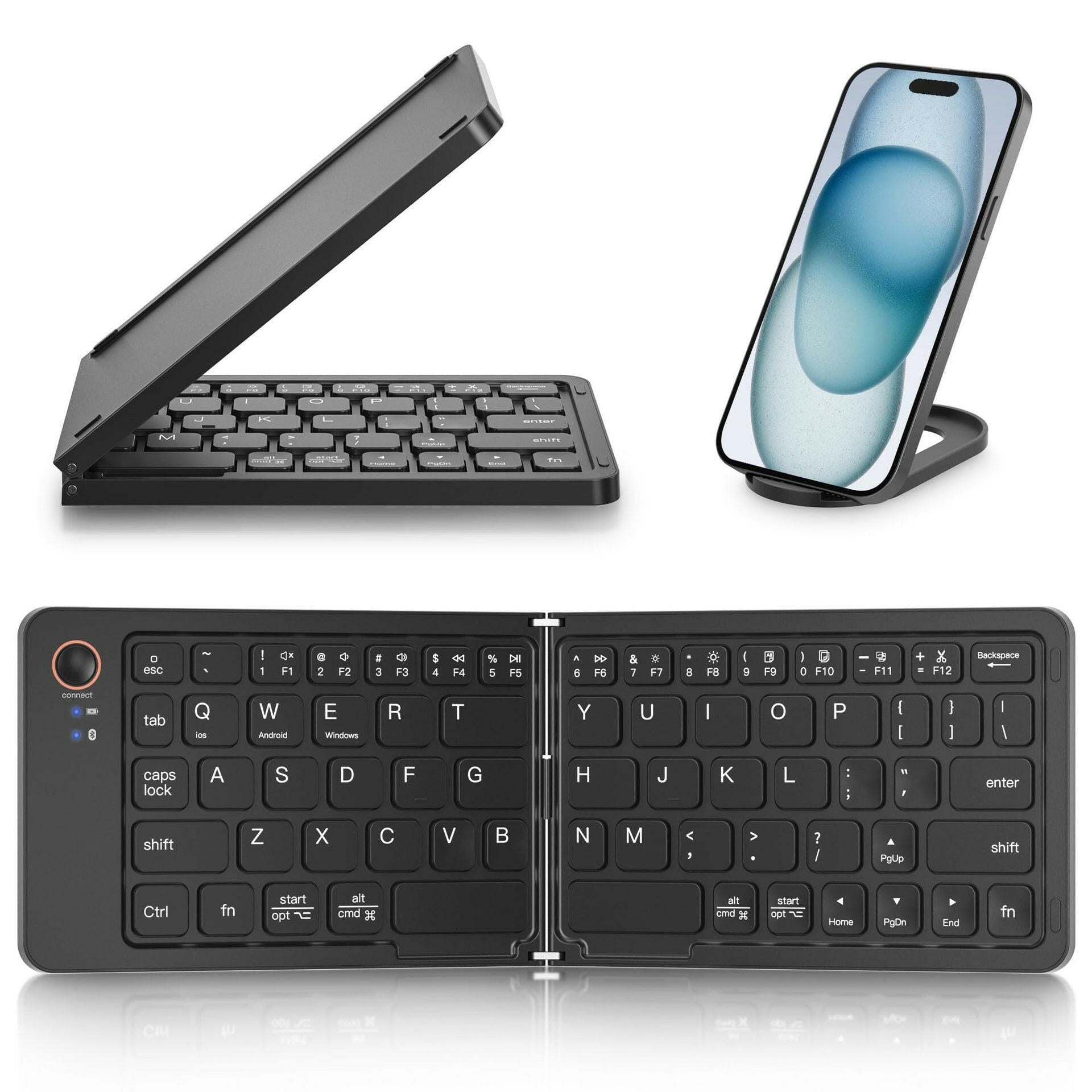 . Bluetooth Keyboard – Ultra Slim Foldable Dual-Mode Wireless ABS - GoTypical