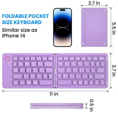 . Bluetooth Keyboard – Ultra Slim Foldable Dual-Mode Wireless ABS - GoTypical