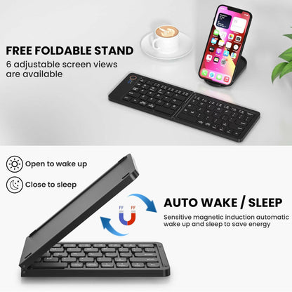 . Bluetooth Keyboard – Ultra Slim Foldable Dual-Mode Wireless ABS - GoTypical
