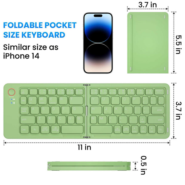 . Bluetooth Keyboard – Ultra Slim Foldable Dual-Mode Wireless ABS - GoTypical