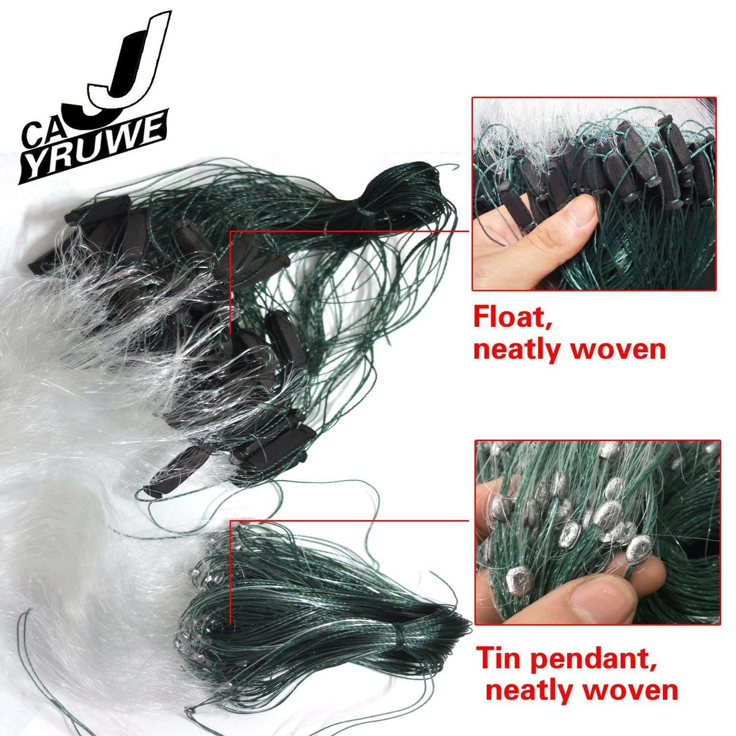 US Folding Fish Sticky Net – 25x1.5m Nylon Three-Layer Mesh Trap - GoTypical