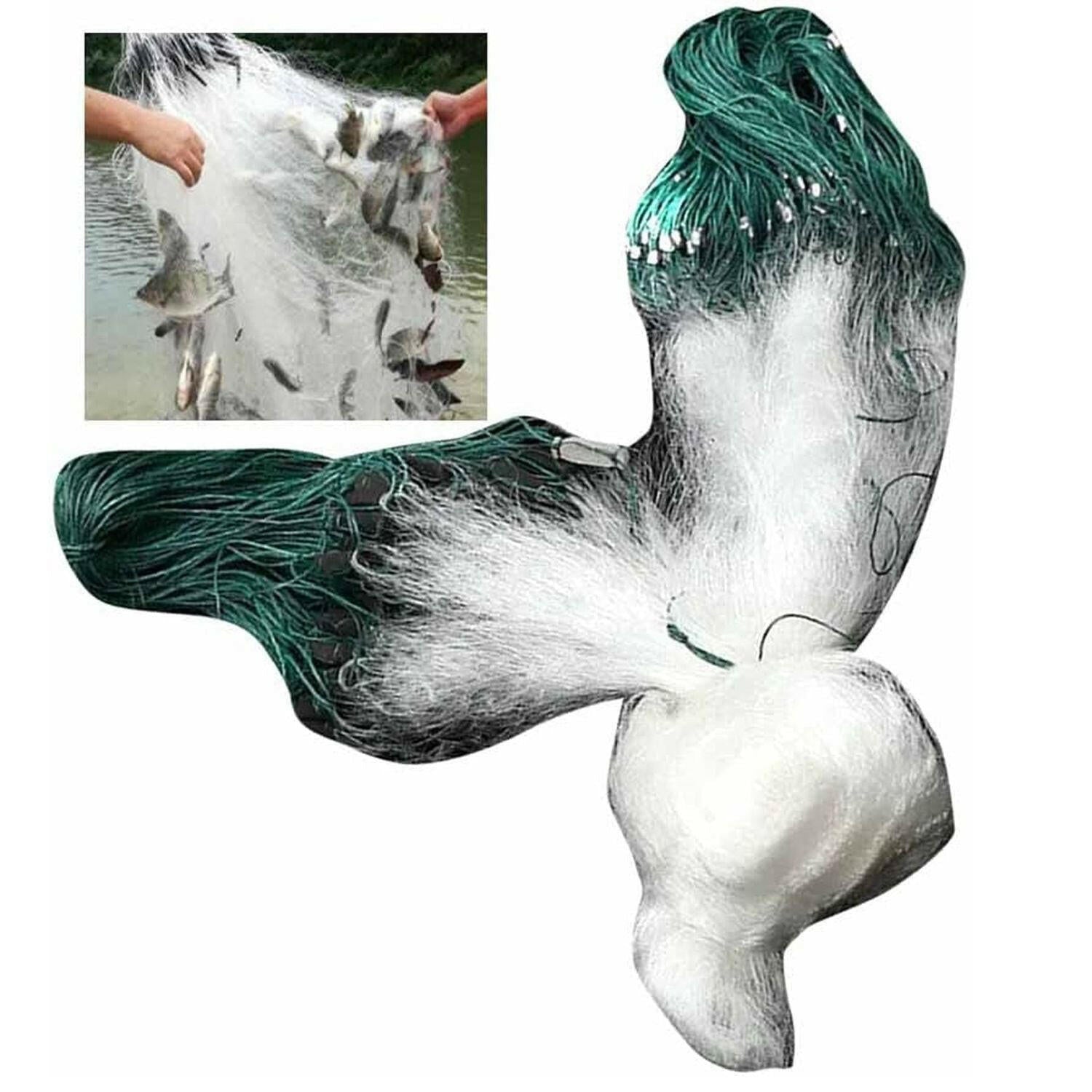 US Folding Fish Sticky Net – 25x1.5m Nylon Three-Layer Mesh Trap - GoTypical