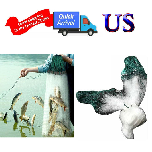 US Folding Fish Sticky Net – 25x1.5m Nylon Three-Layer Mesh Trap - GoTypical