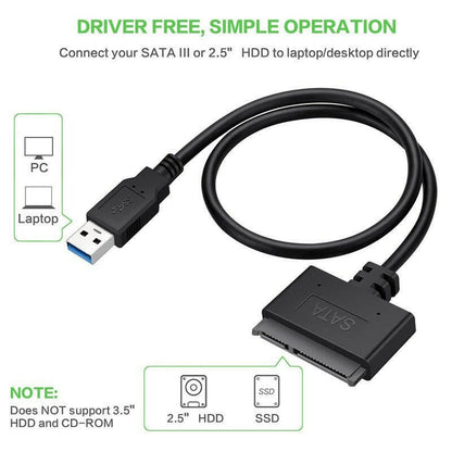 . USB 3.0 SATA to USB Adapter Cable – 0.5m for 2.5-Inch Hard Disk - GoTypical