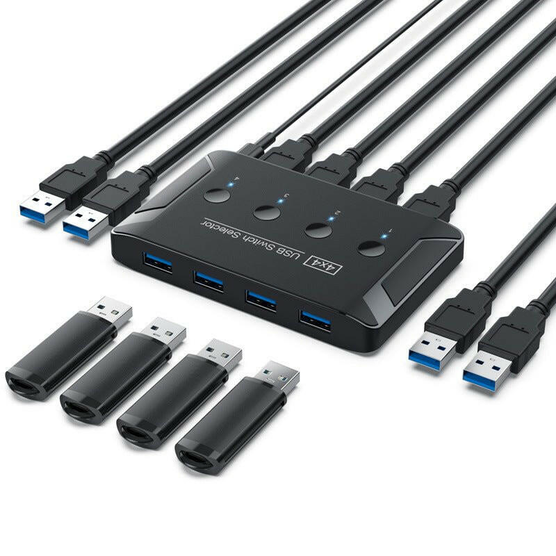 . USB 3.0 Multi Interface Hub – 4 In 4 Out Printer Sharer Switch - GoTypical