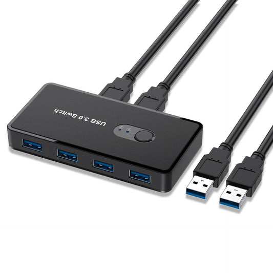 . USB 3.0 KVM Switch – 4-Port Printer Sharer for 2 Computers - GoTypical