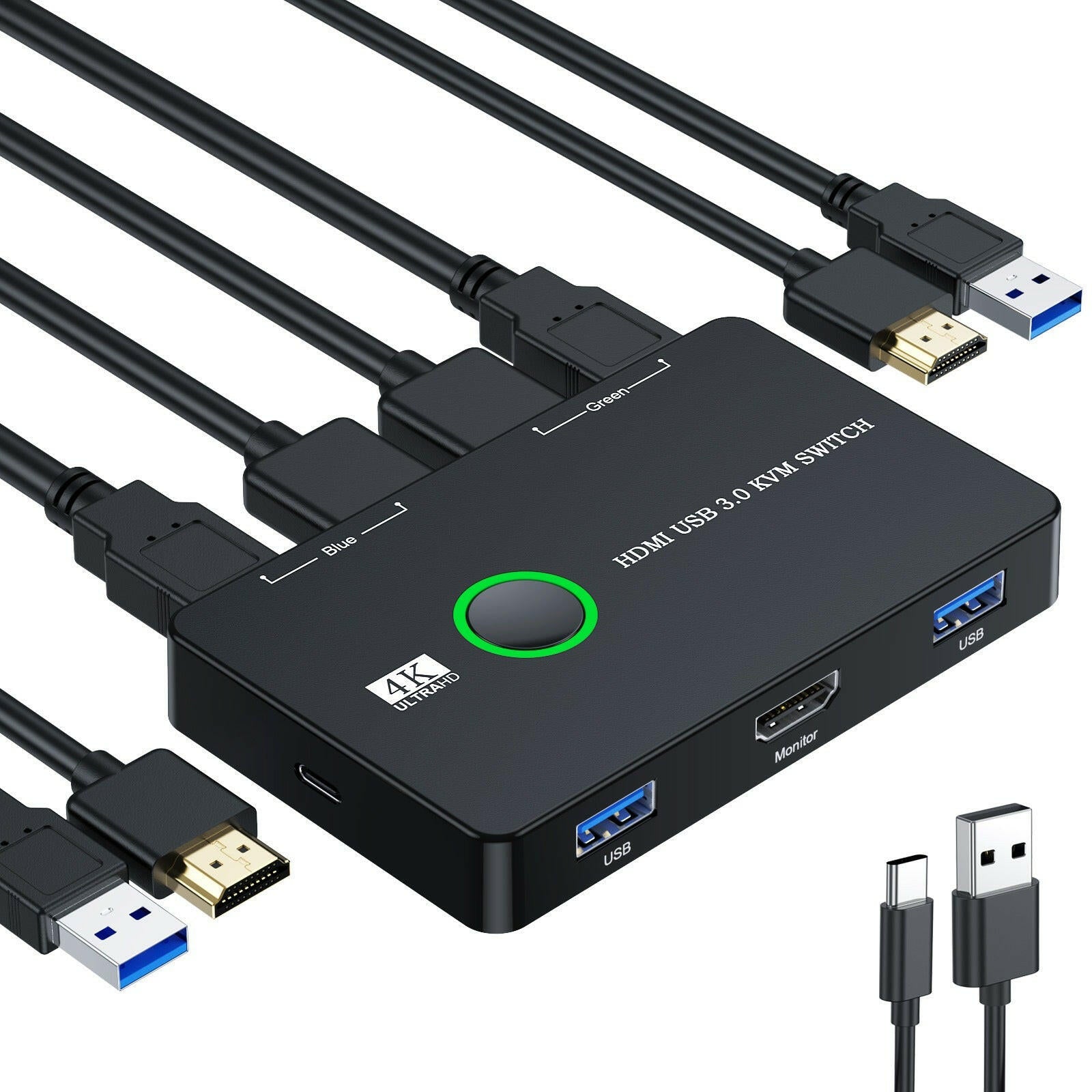 USB 3.0 HDMI KVM Switch – . Dual Computer Keyboard Mouse Sharing - GoTypical