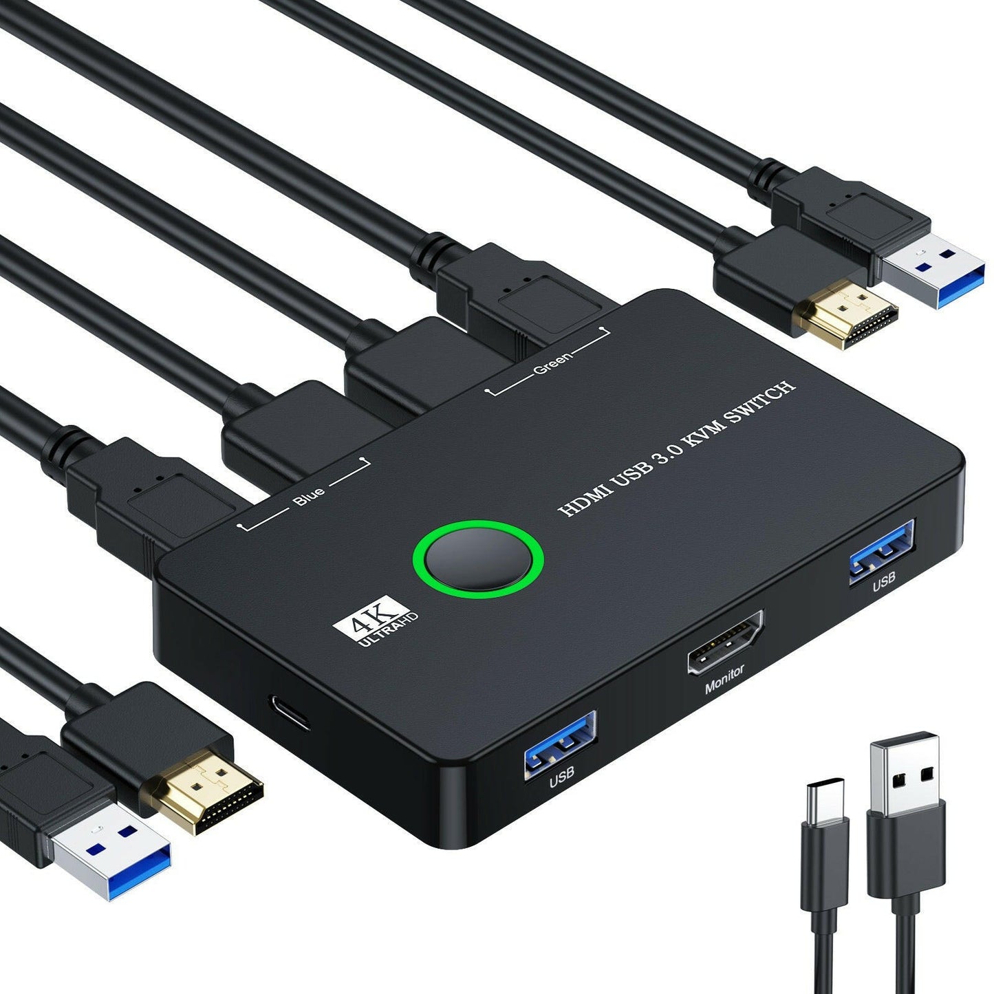 USB 3.0 HDMI KVM Switch – . Dual Computer Keyboard Mouse Sharing - GoTypical