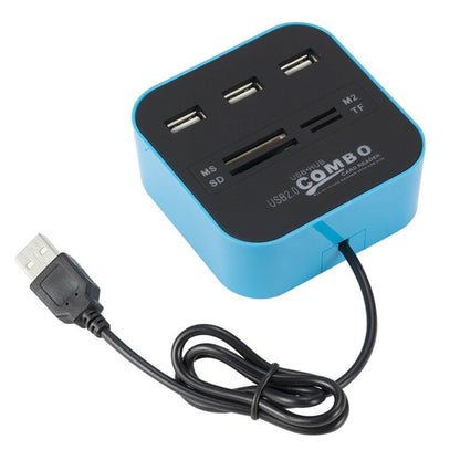 USB HUB Combo All In One USB 2.0 Micro SD High Speed Card Reader 3 Ports Adapter Connector For Tablet PC Computer Laptop - GoTypical