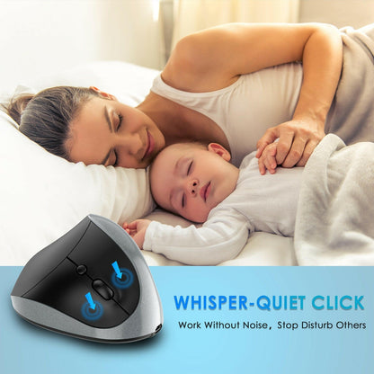 . Vertical Ergonomic Wireless Mouse – Rechargeable Silent Grip - GoTypical