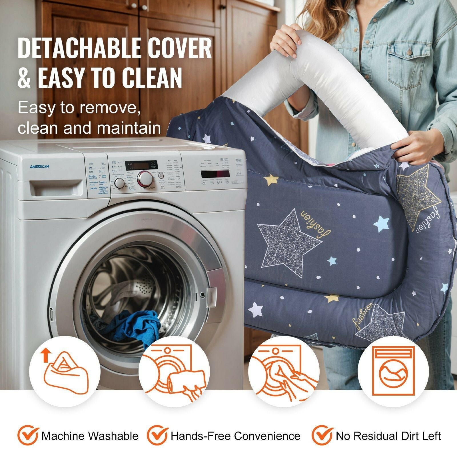 Baby Infant Lounger – 100% Cotton Soft Newborn Nest with Headrest - GoTypical