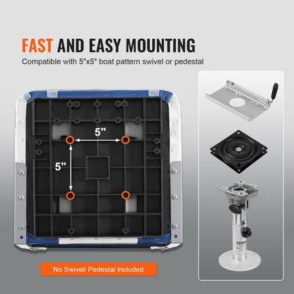 VEVOR Folding Boat Seats – 21.85" High Back Captain Chairs 2-Pack - GoTypical