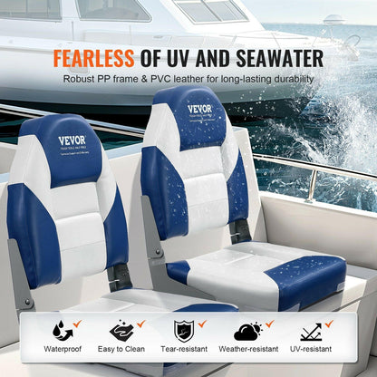 VEVOR Folding Boat Seats – 21.85" High Back Captain Chairs 2-Pack - GoTypical