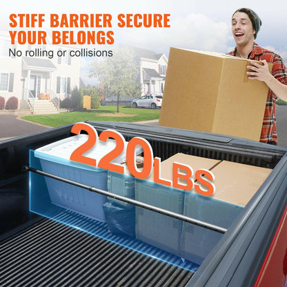 VEVOR Cargo Bar, Truck Bed Bar Adjustable from 40" to 73", Heavy - duty Steel Cargo Stabilizer Bar with 220 lbs Capacity, Truck Load Bar Stop Sliding for Pickup Truck Bed, SUV, Minitruck - GoTypical