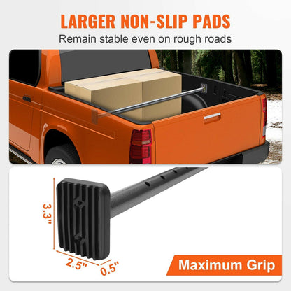 VEVOR Cargo Bar, Truck Bed Bar Adjustable from 40" to 73", Heavy - duty Steel Cargo Stabilizer Bar with 220 lbs Capacity, Truck Load Bar Stop Sliding for Pickup Truck Bed, SUV, Minitruck - GoTypical