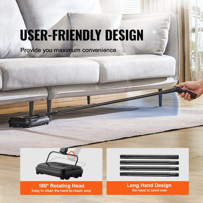VEVOR Carpet Sweeper, 7.87 in Sweeping Paths, Floor Sweeper Manual Non Electric, 300 ml Dustbin Capacity with Comb for Home Office Rugs Hardwood Surfaces Wood Floors Laminate, Cleans Dust Pet Hair - GoTypical