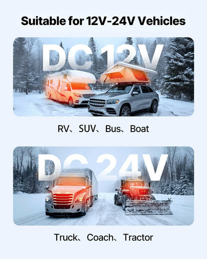 VEVOR Diesel Air Heater 8kW DC 12-24V with Remote Control - GoTypical