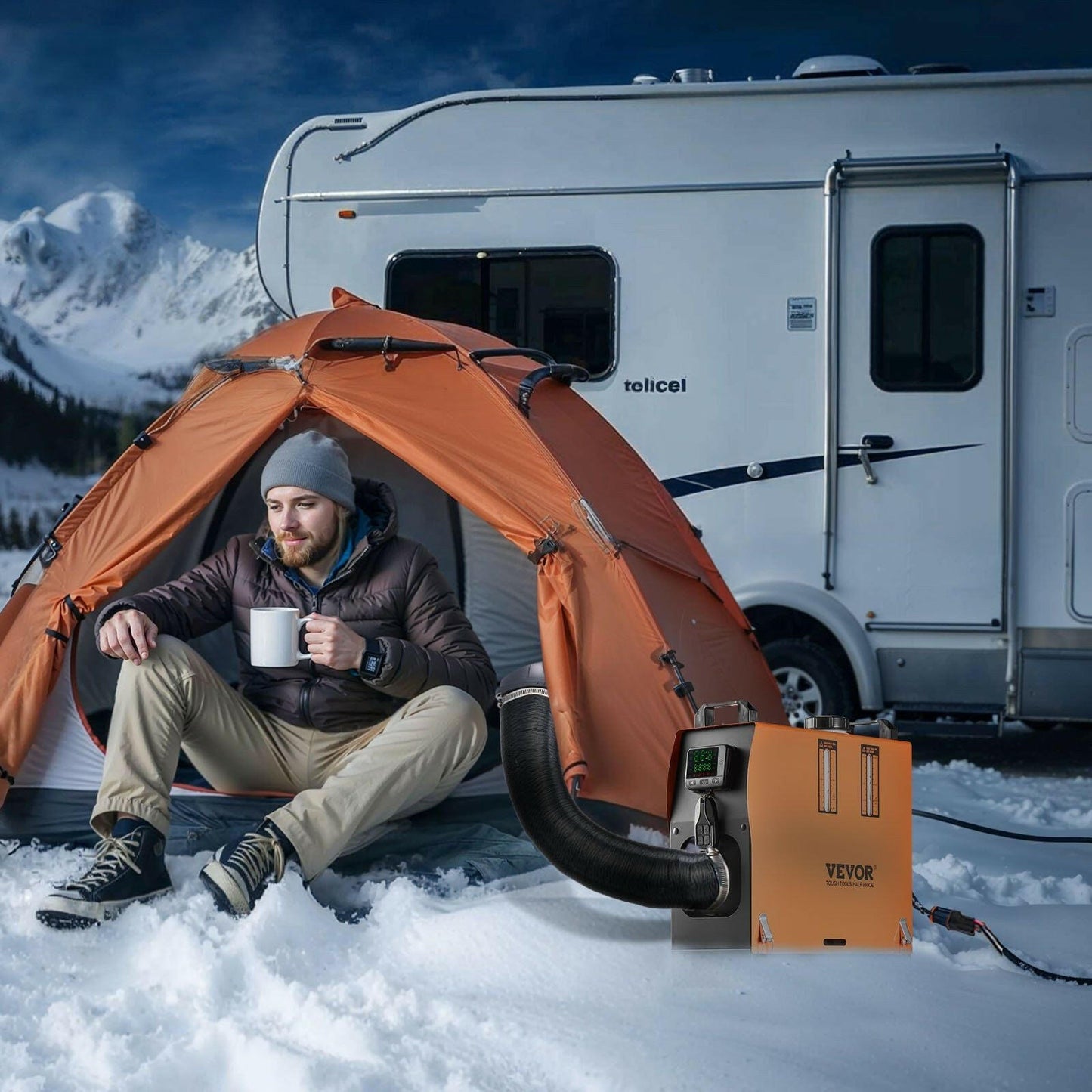 VEVOR Diesel Air Heater 8kW DC 12-24V with Remote Control - GoTypical