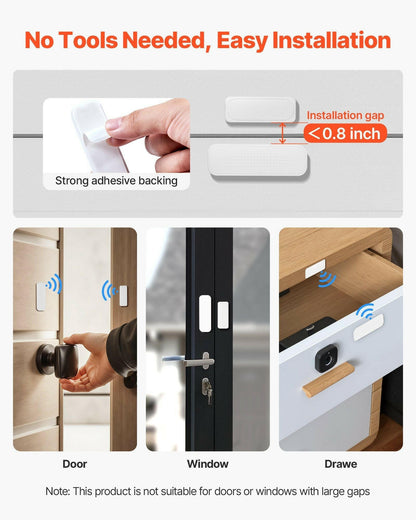 Wireless Door Chime – 58 Chimes 5-Level Volume Contact Sensor 1000ft Range - GoTypical