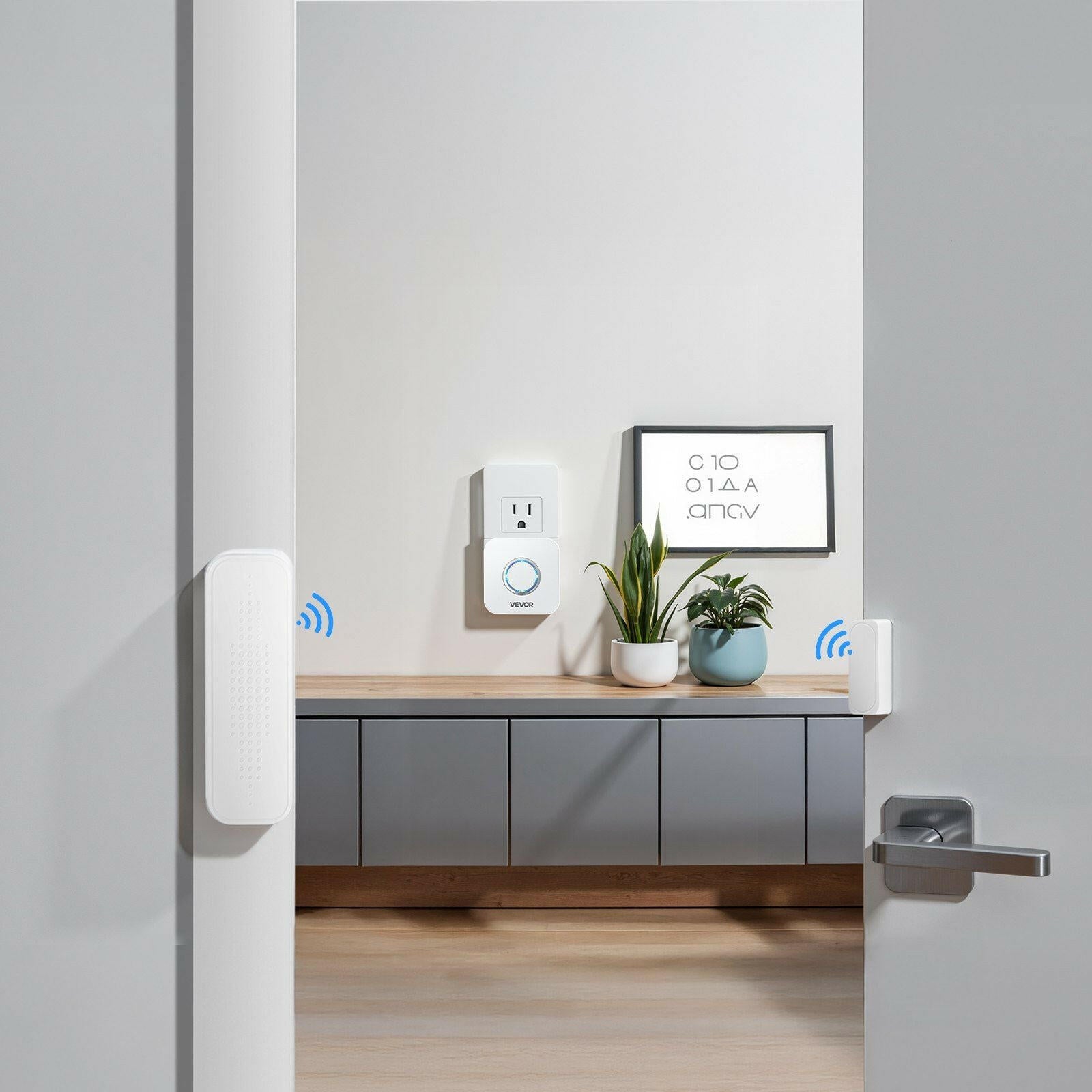 Wireless Door Chime – 58 Chimes 5-Level Volume Contact Sensor 1000ft Range - GoTypical