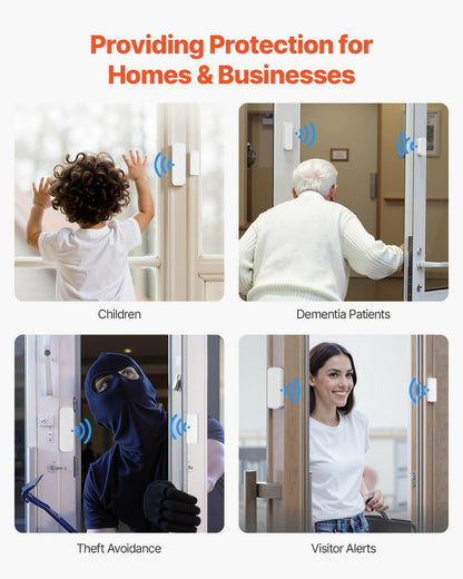 Wireless Door Chime – 58 Chimes 5-Level Volume Contact Sensor 1000ft Range - GoTypical