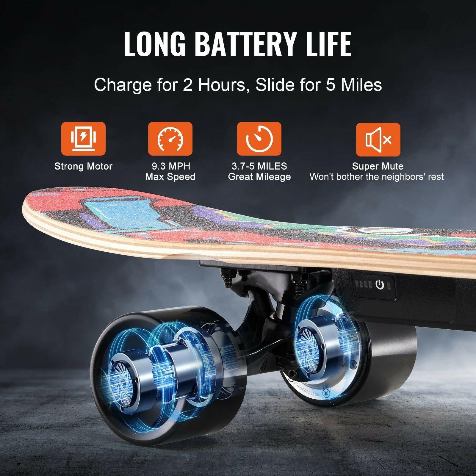 VEVOR Electric Longboard Skateboard – 5 Mile Range, Lightweight Portable - GoTypical