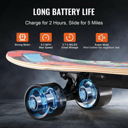VEVOR Electric Longboard Skateboard – 5 Mile Range, Lightweight Portable - GoTypical