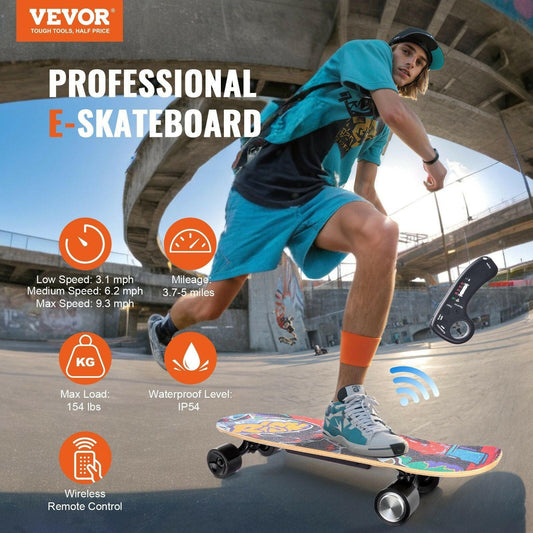VEVOR Electric Longboard Skateboard – 5 Mile Range, Lightweight Portable - GoTypical
