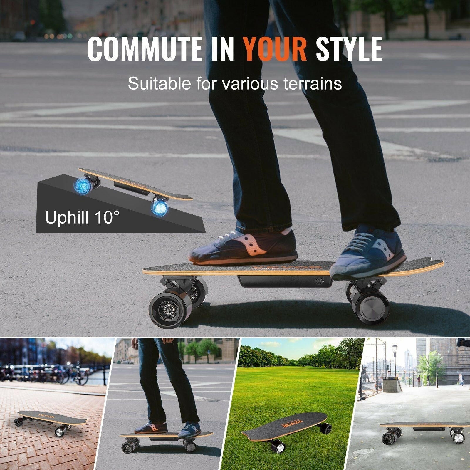 VEVOR Electric Longboard Skateboard – 7.5 Mile Range, Lightweight - GoTypical