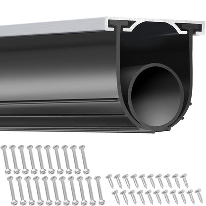 VEVOR Garage Door Seals Bottom Rubber, U Shape +O Ring Combination Garage Door Weather Stripping with Pre - drilled Aluminum Track Retainer Kit, 5/16 inch T - ends and 3 3/4 inch Width (16 Ft, Black) - GoTypical