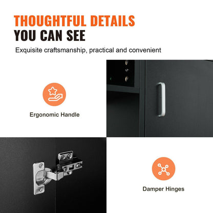 . Manicure Table – Glass Top Nail Desk with Storage Cabinets - GoTypical