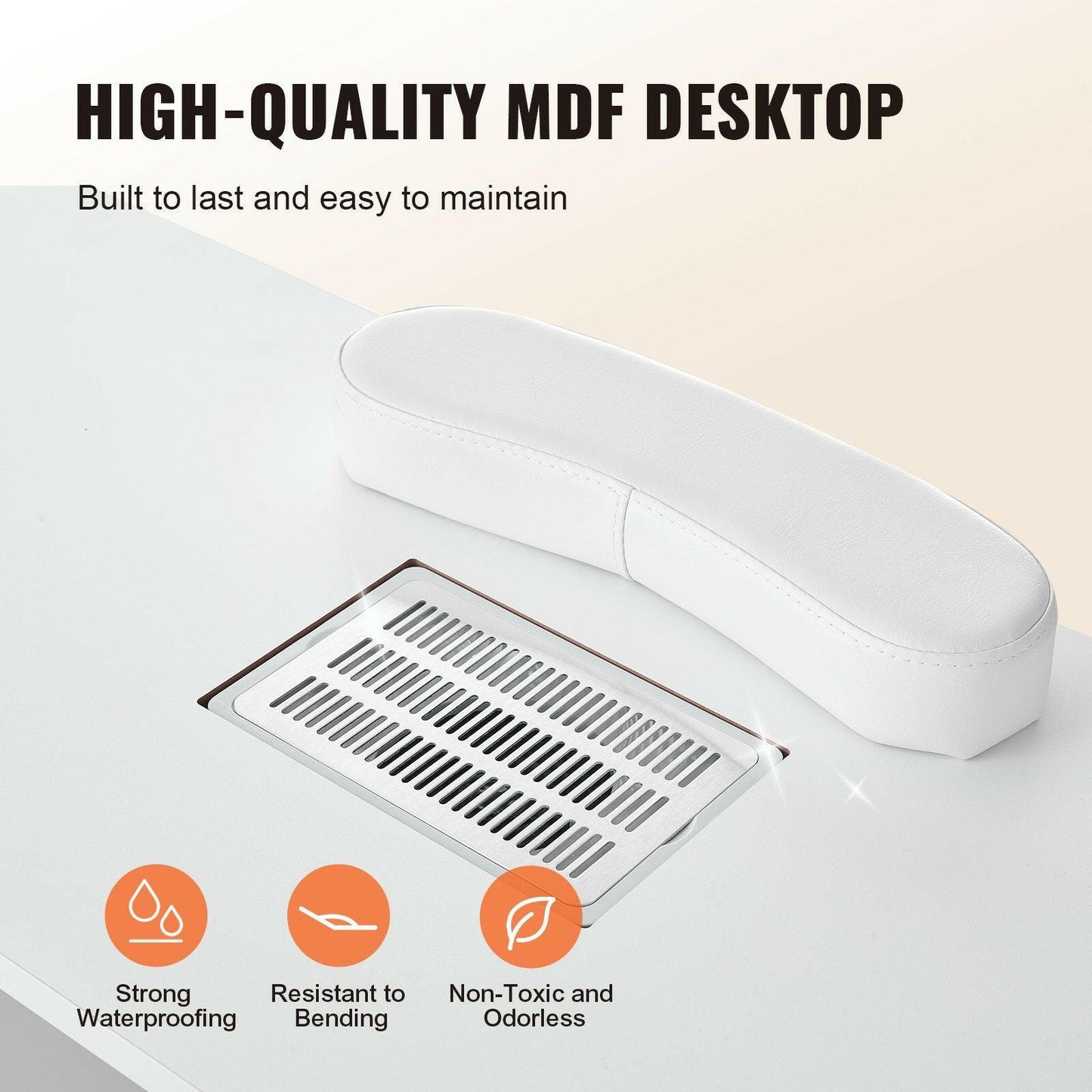 VEVOR Manicure Table with Electric Dust Collector – MDF Nail Tech Desk - GoTypical