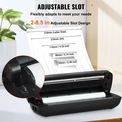 VEVOR Portable Thermal Printer – 2600mAh Battery | Bluetooth Inkless - GoTypical