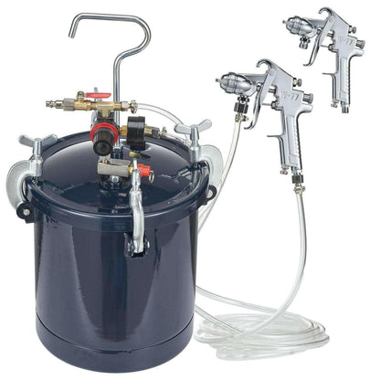 VEVOR 10L Spray Paint Pressure Pot Tank – Adjustable 60PSI with Two Nozzles - GoTypical