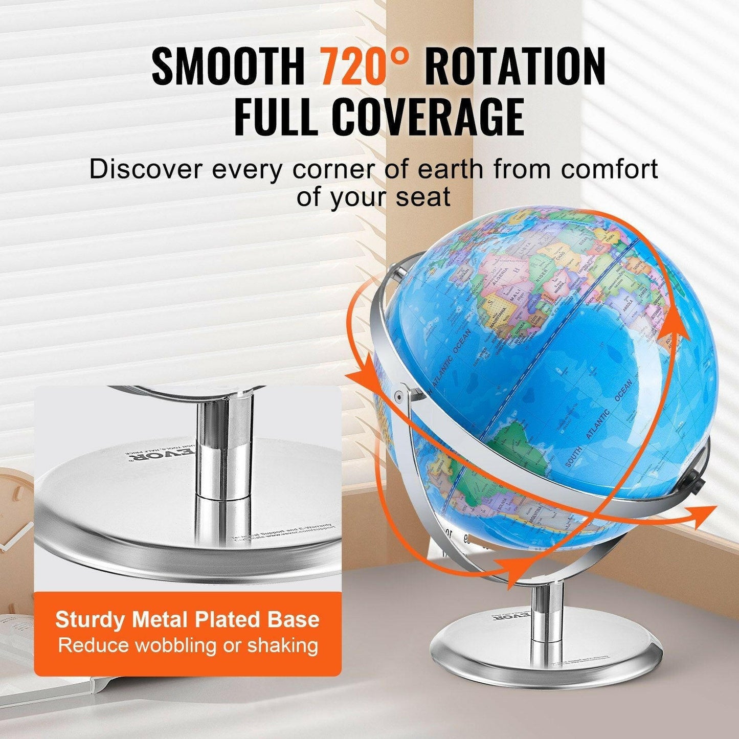 Talking Interactive Globe – 9 Inch LED Night Light USB Powered Educational - GoTypical