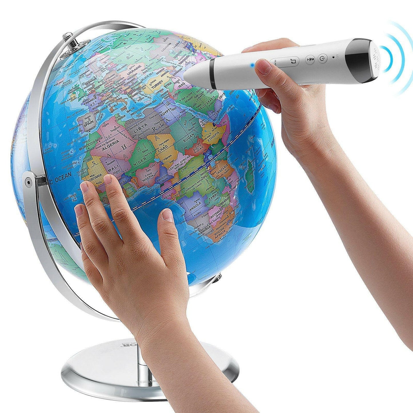 Talking Interactive Globe – 9 Inch LED Night Light USB Powered Educational - GoTypical