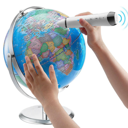 Talking Interactive Globe – 9 Inch LED Night Light USB Powered Educational - GoTypical
