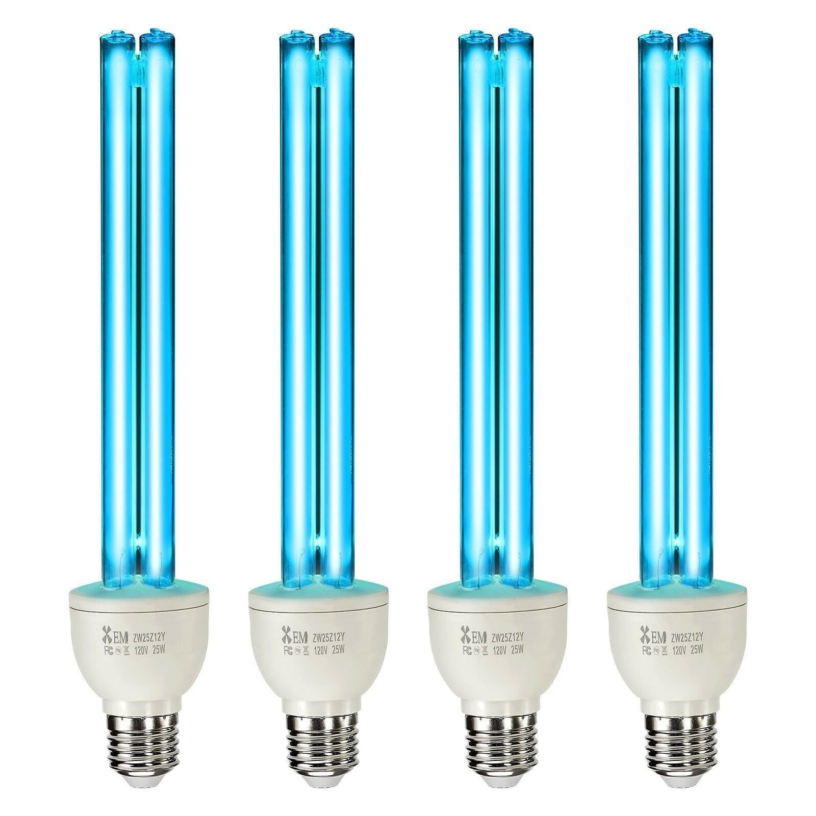 VEVOR UV-C Light Bulb 25W 4-Pack with Ozone Technology – Quartz Tube - GoTypical