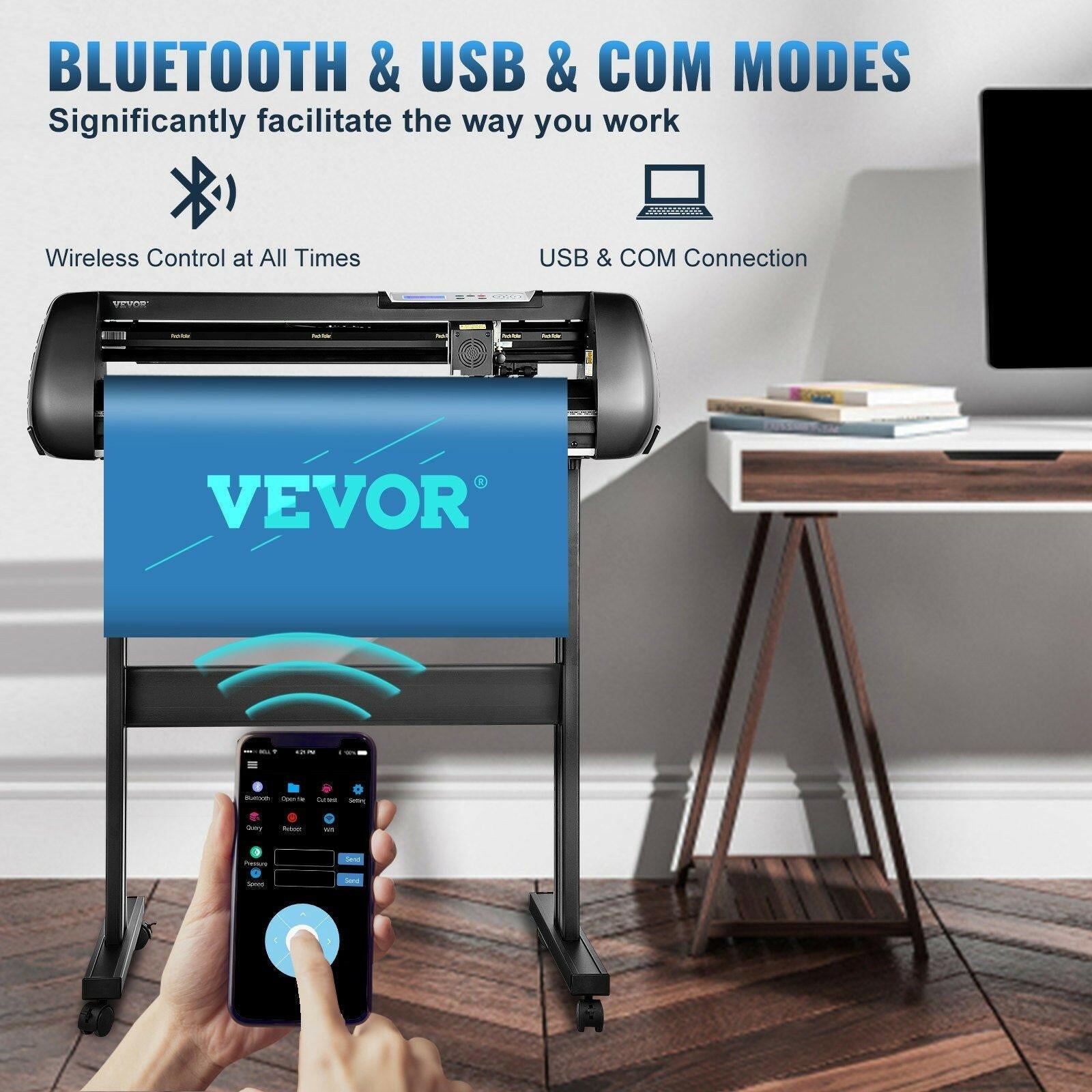 VEVOR Vinyl Cutter Machine – 28in Bluetooth Plotter with Steel Roller Shaft - GoTypical