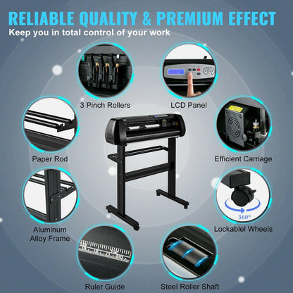 VEVOR Vinyl Cutter Machine – 28in Bluetooth Plotter with Steel Roller Shaft - GoTypical